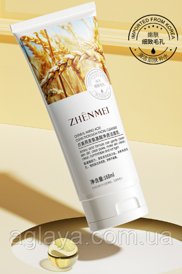 Пінка для вмивання з екстрактом вівса Zhenmei Oatmeal Amino Acid Moisten Facial Cleanser 168 мл, фото 1