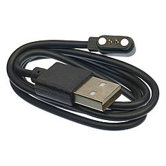 YUF USB кабель для смарт часов универсальный магнитный 2 pin (2.5 x 8 mm) чёрный