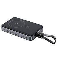 Зовнішній аккумулятор ACEFAST M10-10000 PD30W magnetic wireless charging power bank with cable Black