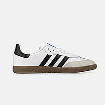 Кросівки Adidas Samba White Black / Адидас Самба Білі з Чорним, фото 3