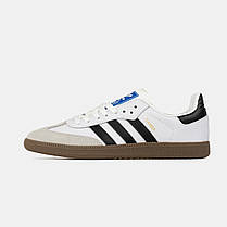 Кросівки Adidas Samba White Black / Адидас Самба Білі з Чорним, фото 4