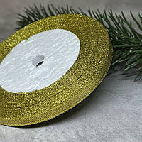 Парчова стрічка 0,6 см, золото, 23 метра, Золотий