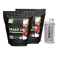 TNT Nutrition Гейнер для набора массы Mass UP (2 упаковки по 2.5 кг) 5 кг + Шейкер в подарок Высокоуглеводная смесь Вкусы: