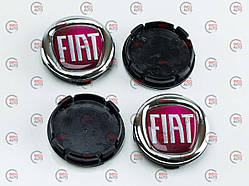 Ковпачок - заглушка диска Fiat 56/58мм червоні (к-т 4шт)