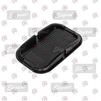 Килимок на панель приладів Elegant 100х150мм чорний, тримач телефона