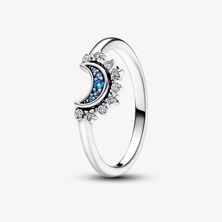Срібне кільце Pandora "Луна та зірки" 54, фото 1