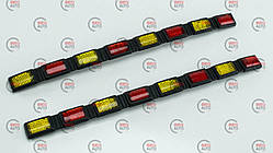 Катафот двері - накладка вставний 2 планки "квадрат 16 шт" червоно-жовтий