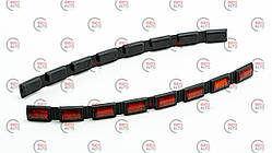 Катафот двері - накладка вставний 2 планки "квадрат 16 шт" червоний