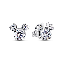 Срібні сережки Pandora "Мікі та Мінні Маус" 293219C01