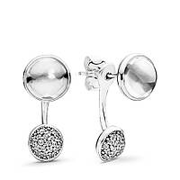 Срібні сережки No Brand Мерехтливі краплі 290728CZ