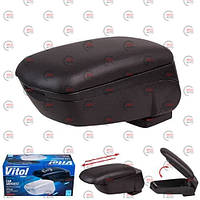 Підлокітник - універсальний пластик/шкірозамінник Vitol зсувний чорний