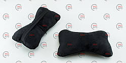 Подушки для шиї на підголівник (2шт) читсті, 250х170мм, велюр чорні