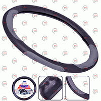 Чохол керма L шкірзам (39 - 41 см) чорний Vitol перфор, 4 сірі всавки