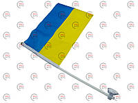 Прапорець "УКРАЇНА" (тканина нейлон) з присоскою (14см*20) та тризубом