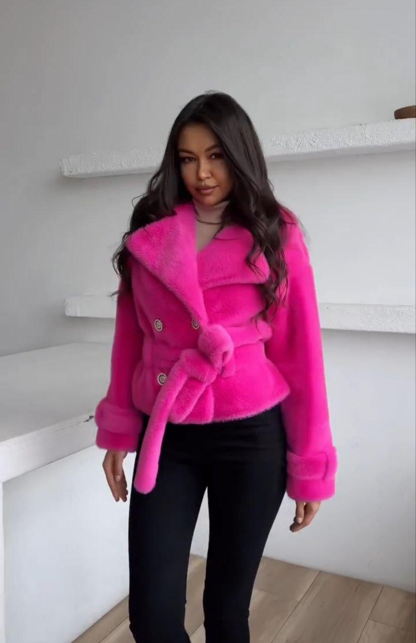 Жіноча шуба зі штучного хутра під норку, фото 1