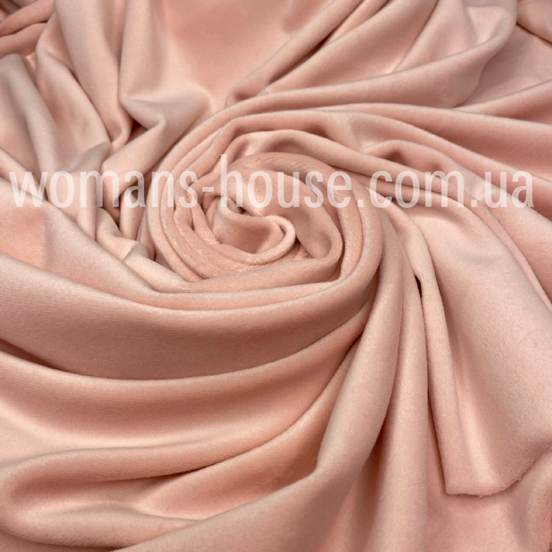 Тканина Велюр плюш стрейч спорт 180 см Ніжний персиковий, фото 1