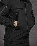 Комплект Костюм Кофта Чорний Тактичний softshell 3в1 police ВТ7928 ТМ, фото 7