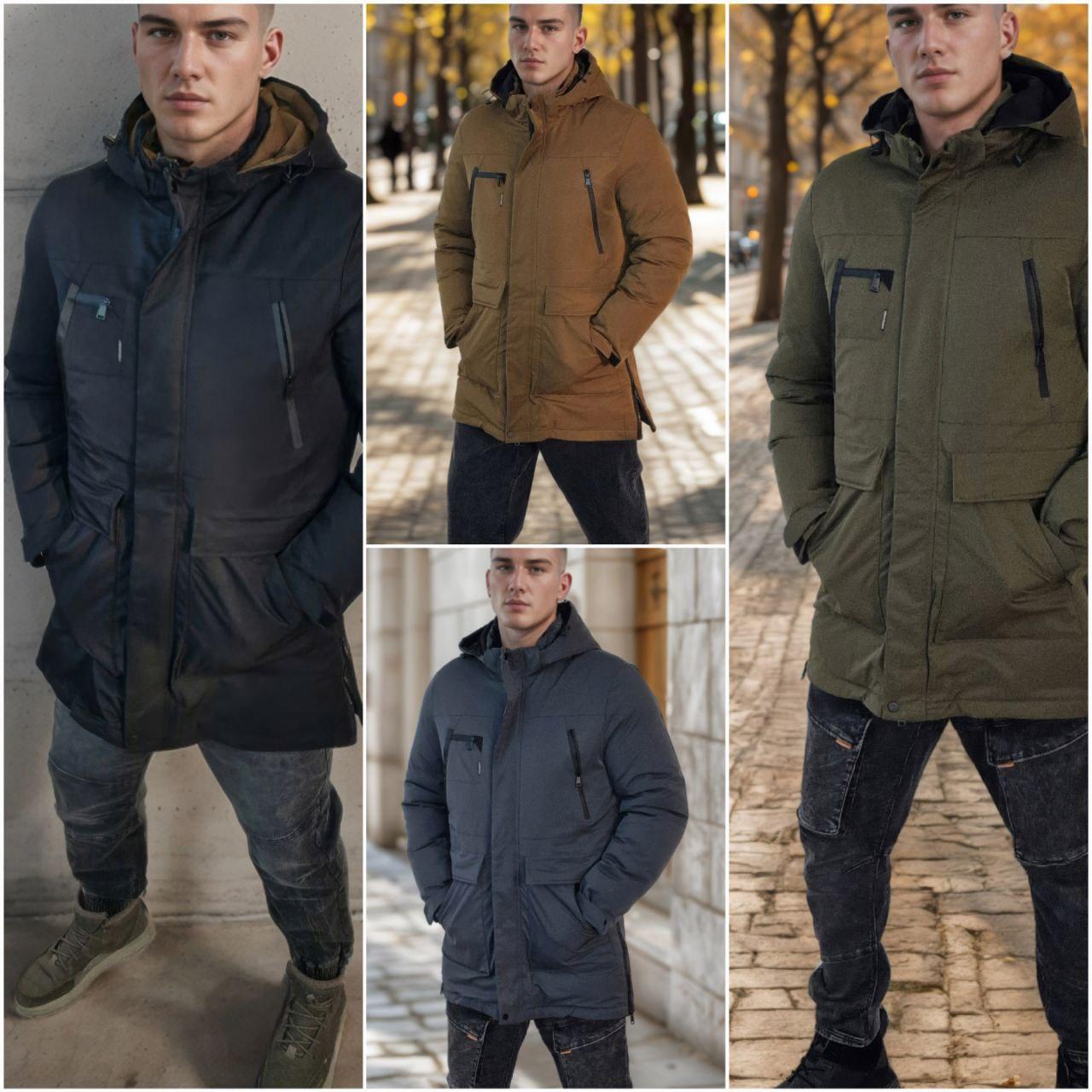 Чоловіча куртка матова плащівка холофайбер щільність 300, фото 1