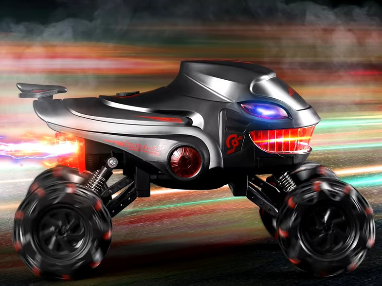 Машинка трюкова на радіокеруванні з парою та світлом "Акула" дитяча, Машина на пульті для хлопчика, фото 1