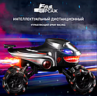 Машинка трюкова на радіокеруванні з парою та світлом "Акула" дитяча, Машина на пульті для хлопчика, фото 9