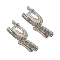 Сережки Доріжки срібло з золотими вставками сс 495 з.нак