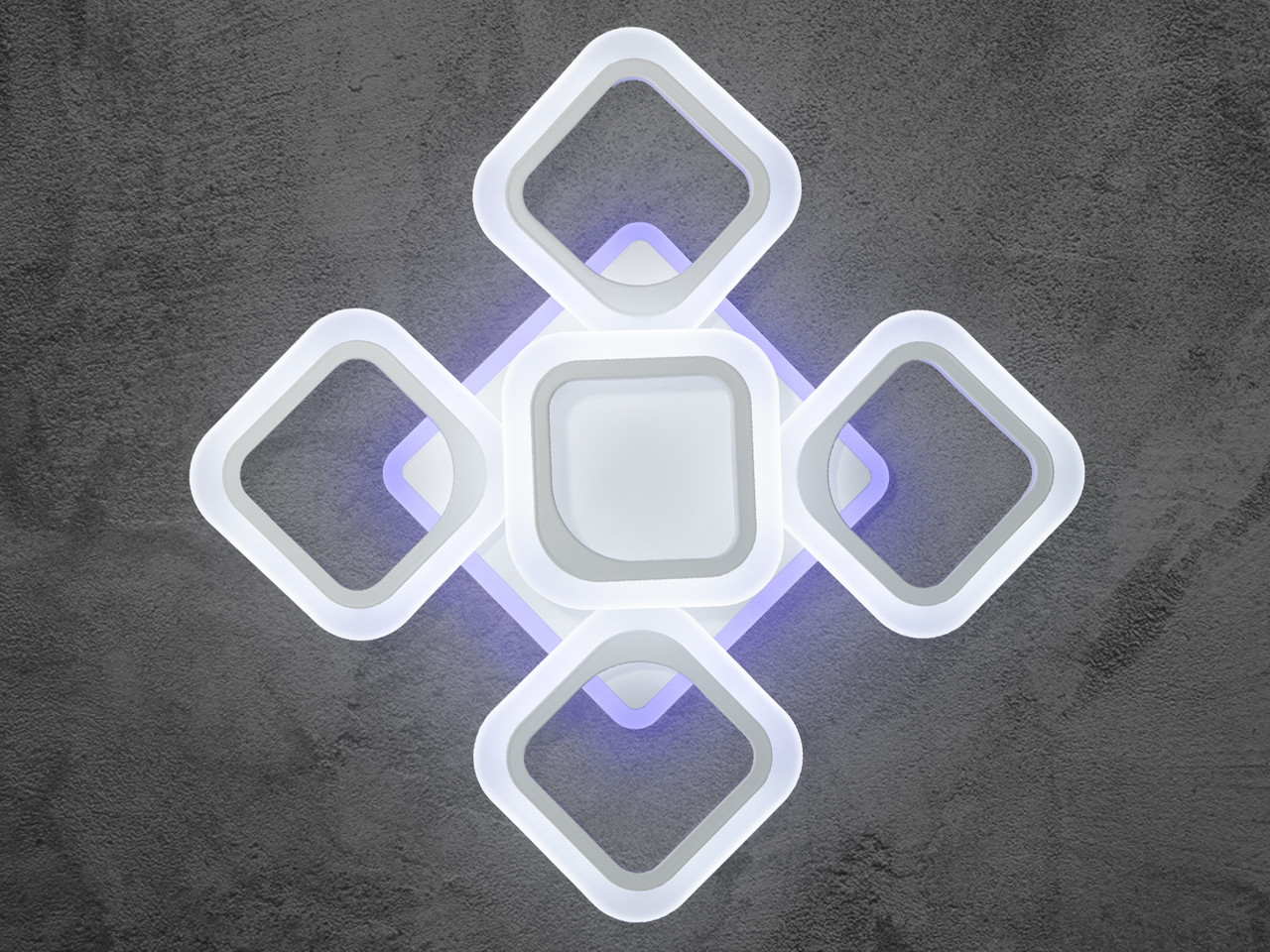 Елегантна LED люстра в прихожу з пультом, колір білий, 60 W на 8 м2 AS8060-4+1WH-LS