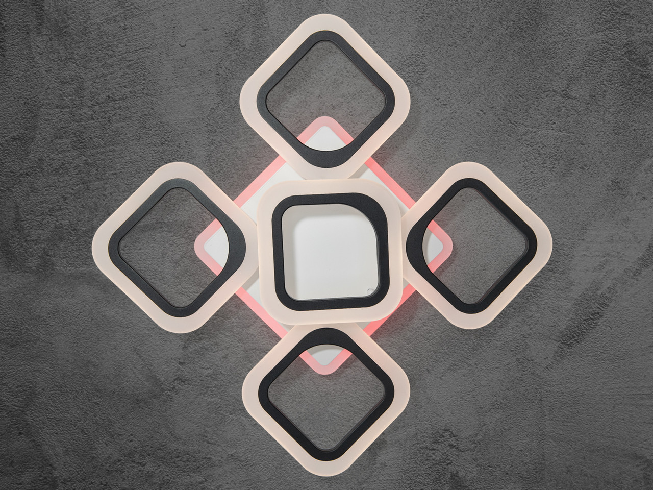 Мінімалістична LED люстра з підсвіткою, колір чорний, 60 W на 8 м2 AS8060-4+1BK-LS