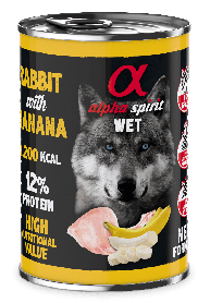 Консерва для собак Alpha Spirit Rabbit With Banana кролик, банан 400г