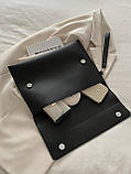 Жіноча класична сумка клатч 1745 на ремінці чорна, фото 3