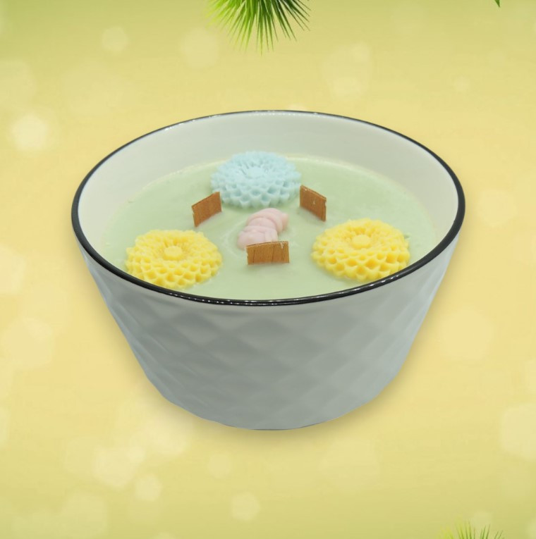 Натуральна соєва інтер'єрна свічка - аромати диня, бергамот, фото 1