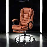 Компютерне крісло з підставкою для ніг Офісне крісло BOSS KO22KAR КАРАМЕЛЬНИЙ, фото 4