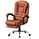 Компютерне крісло з підставкою для ніг Офісне крісло BOSS KO22KAR КАРАМЕЛЬНИЙ, фото 3