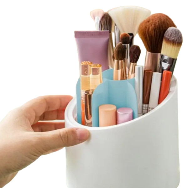 Органайзер, що обертається для зберігання косметики Makeup brush storage Блакитний, фото 1