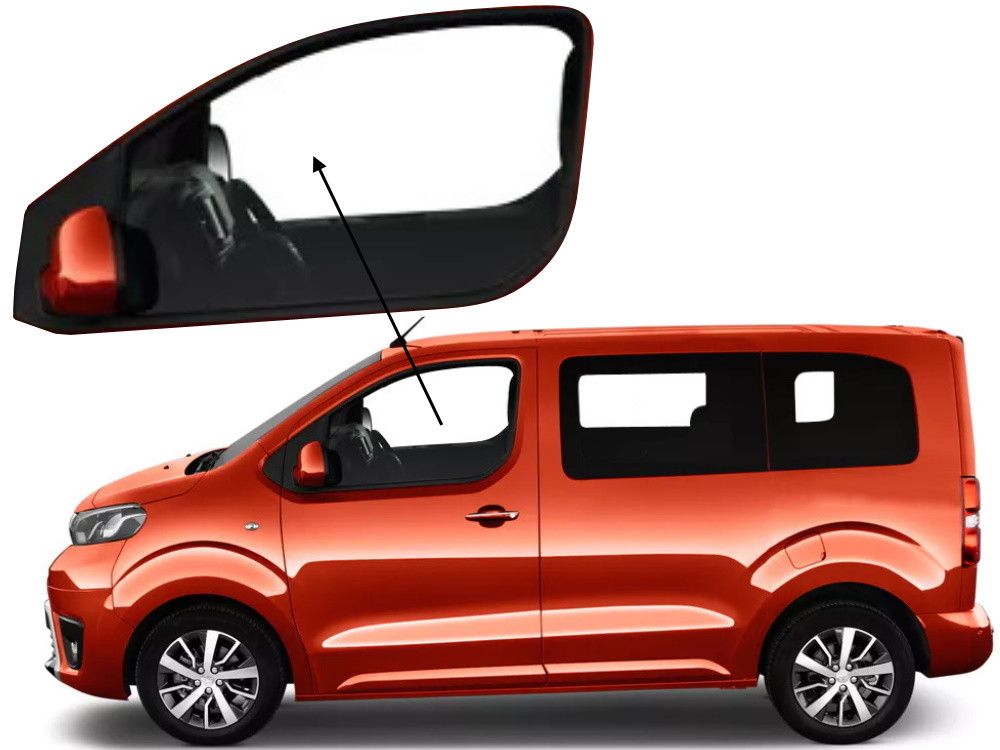 Бічне скло Peugeot Expert 2016-2024 передніх дверей ліве, фото 1