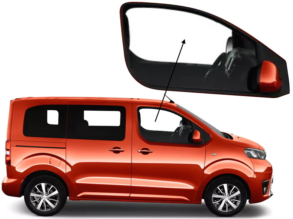 Бічне скло Toyota Proace 2016-2024 передніх дверей праве, фото 1