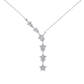 Кольє срібне Сузір'я на тонкому ланцюжку з яскравими білими фіанітами