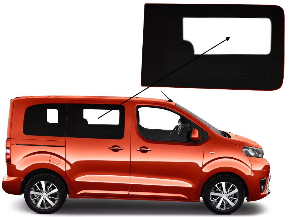 Бічне скло Toyota Proace 2016-2024 салону переднє праве коротка база, фото 1