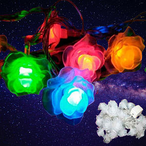 Гірлянда новорічна "Троянди" LED- 20 лампочок світлодіодна 3 м Різнокольорова