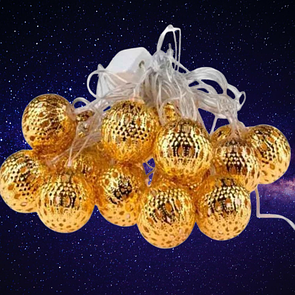 Гірлянда світлодіодна “Золоті кульки“ 20 кульок 3 м колірТеплий білий