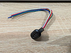 Роз'єм Type-C (чорний) для вирізки в корпус 6-ти провідний