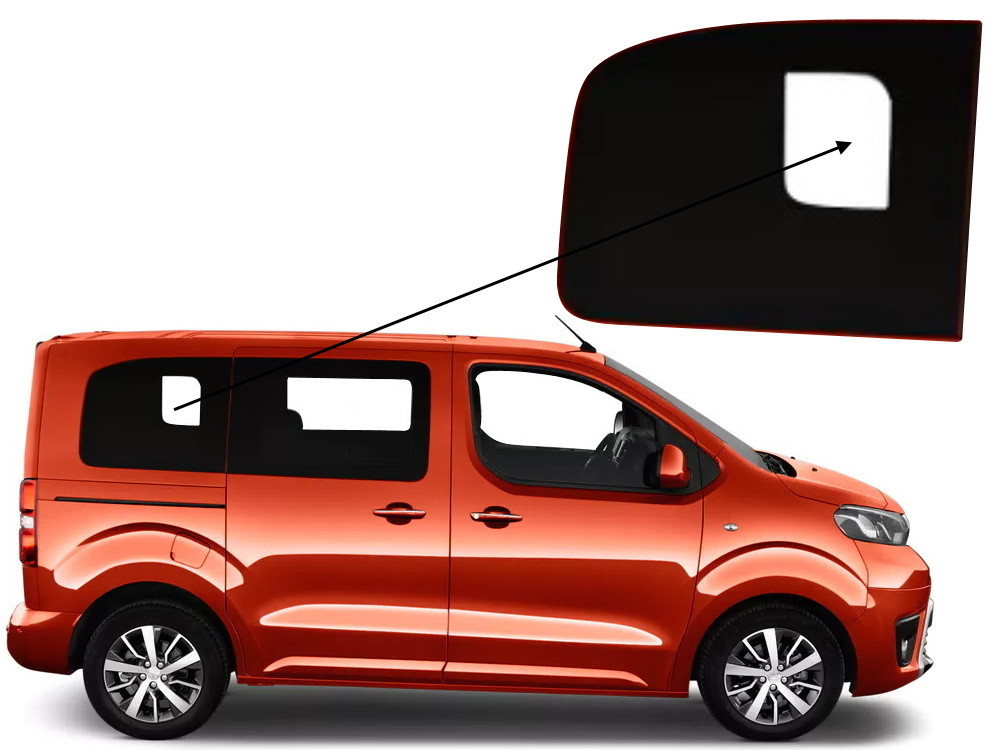 Бічне скло Opel Vivaro 2019-2024 салону заднє праве коротка база, фото 1