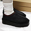 Зимові жіночі UGG Tasman Platform Black Чорні Взуття УГГІ Тасман низькі на платформі замша теплий щільний хутро, фото 7