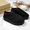 Зимові жіночі UGG Tasman Platform Black Чорні Взуття УГГІ Тасман низькі на платформі замша теплий щільний хутро, фото 9