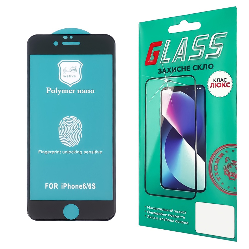 Захисна плівка для Apple iPhone 6 (3D чорна) Polycarbone, фото 1