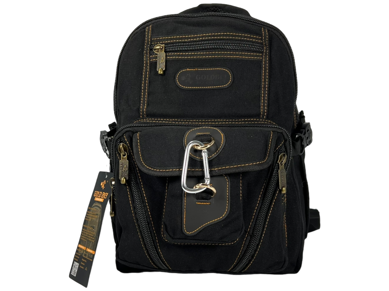 Міцний брезентовий рюкзак, 20 л, практичний, колір чорний, фото 1