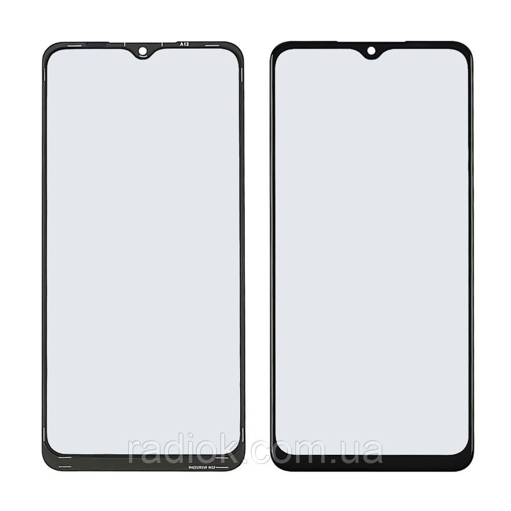 Скло тачскрина з OCA-плівкою для Samsung A125 Galaxy A12 (2020) чорне з олеофобним покриттям, загартоване, фото 1