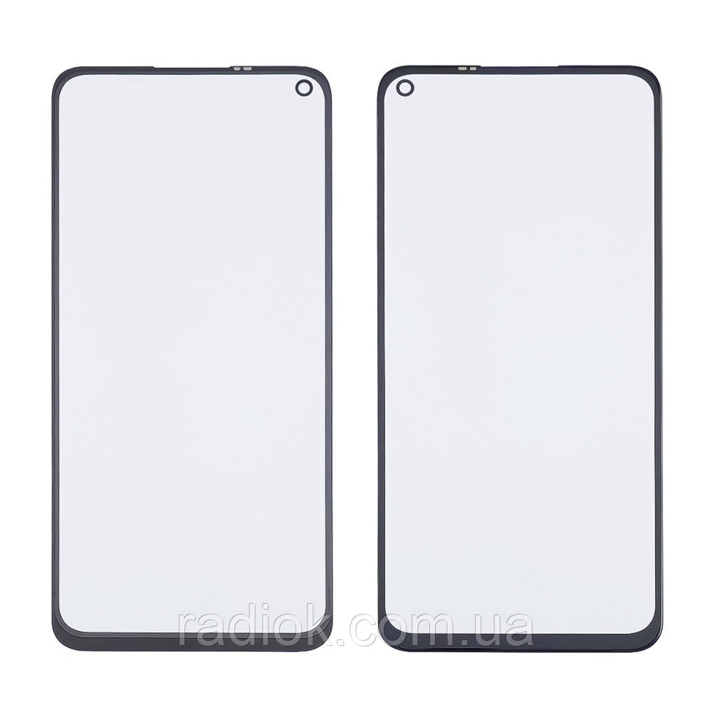 Скло тачскрину з OCA-плівкою для Xiaomi Redmi Note 9/Redmi 10X (4G) чорне з олеофобним покриттям,