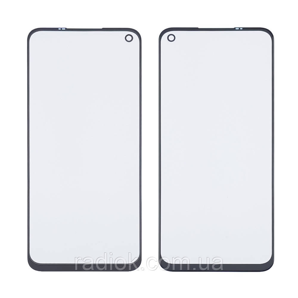 Скло тачскрина з OCA-плівкою для Oppo A52/A72/A92/ Realme 6/7 чорне з олеофобним покриттям, загартоване