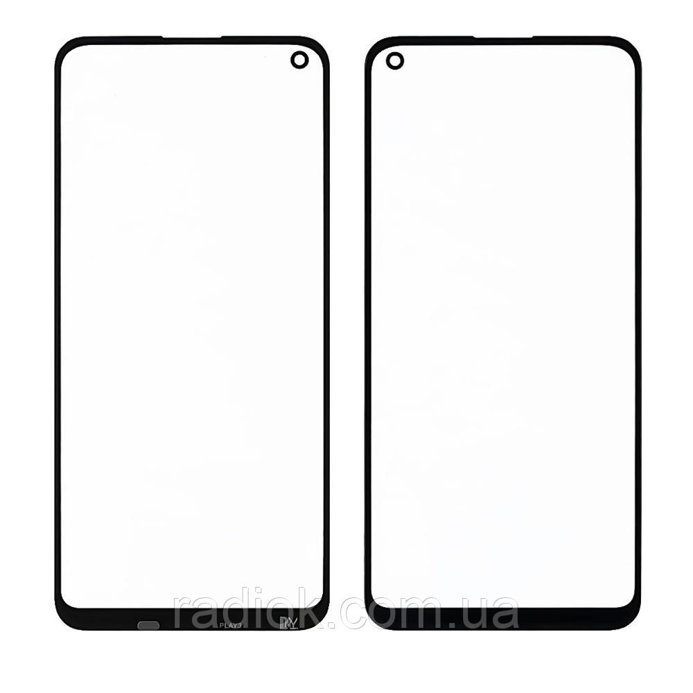 Скло тачскрина з OCA плівкою для Huawei P40 Lite E (2020) чорне