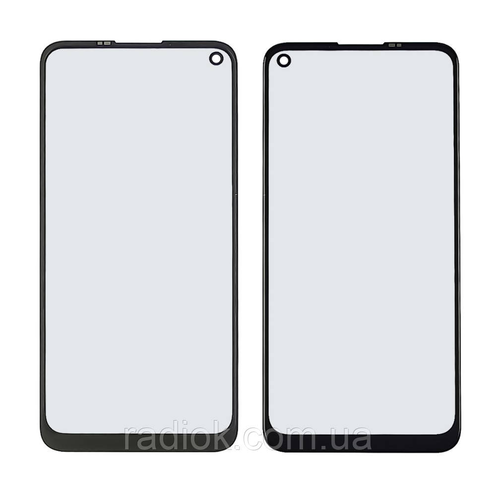 Скло тачскрина з OCA плівкою для Samsung A115/M115 Galaxy A11 (2020)/M11 (2020) чорне з олеофобним, фото 1